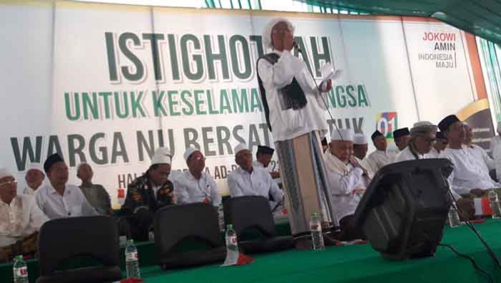 Deklarasi dukung pasangan Jokowi-Ma'ruf Amin yang digelar di depan kantor DPC PKB Kabupaten Pasuruan