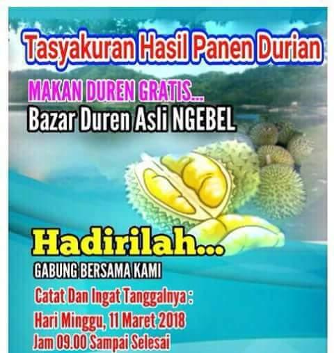 Yuk, Menikmati 1000 Durian Gratis di Festival Durian Ngebel