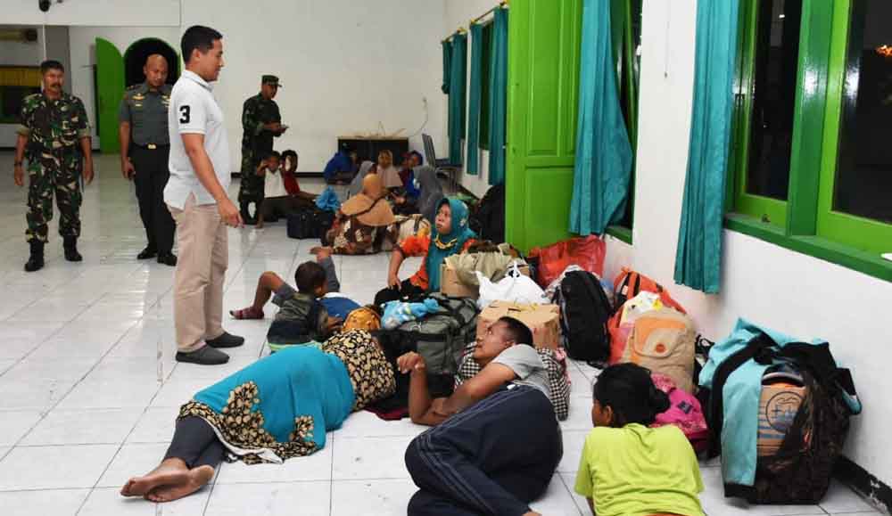 Pengungsi gempa Palu yang berada di Wisma Bhaskara Jalan Raya Juanda Gedangan Sidoarjo.