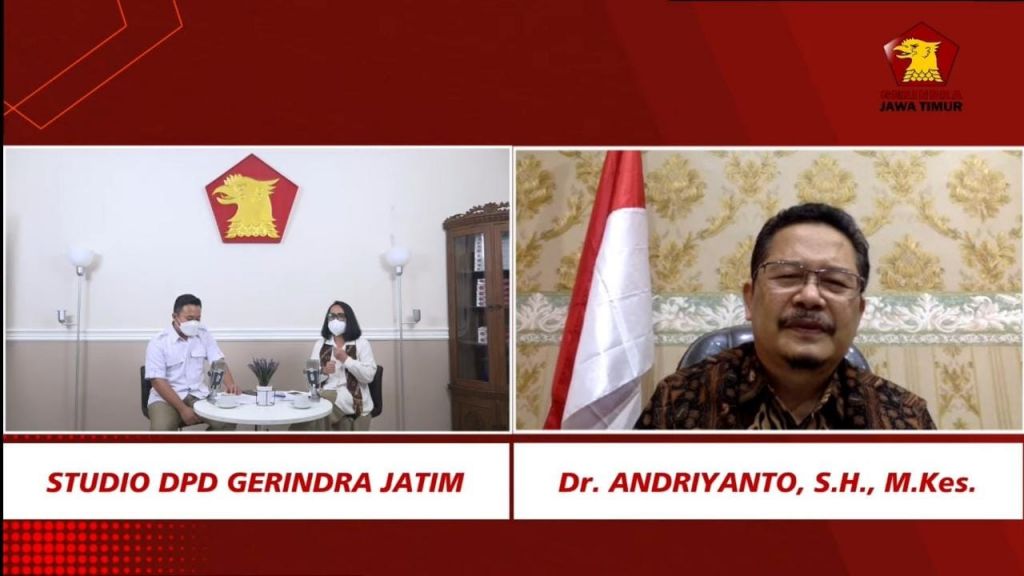 Kepala Dinas Pemberdayaan Perempuan, Perlindungan Anak dan Kependudukan Provinsi Jatim, Dr Andriyanto saat diskusi secara virtual.