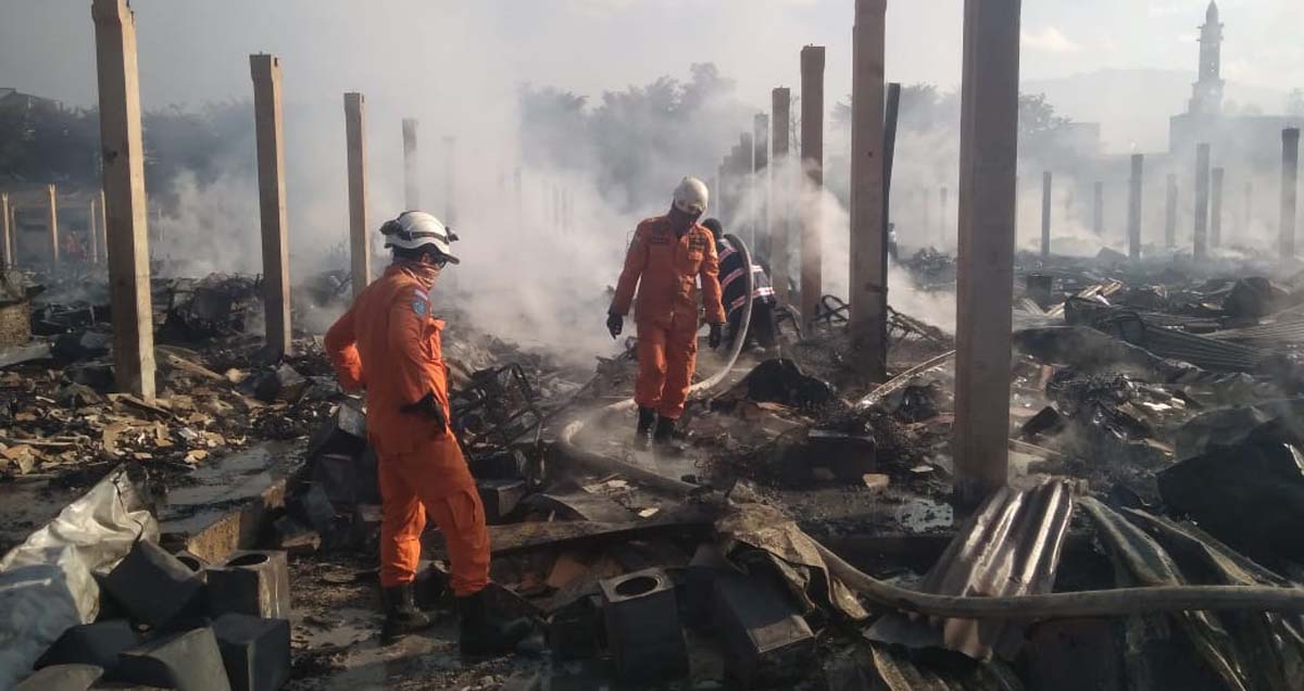 Kondisi Pasar Pon pascaterbakar
