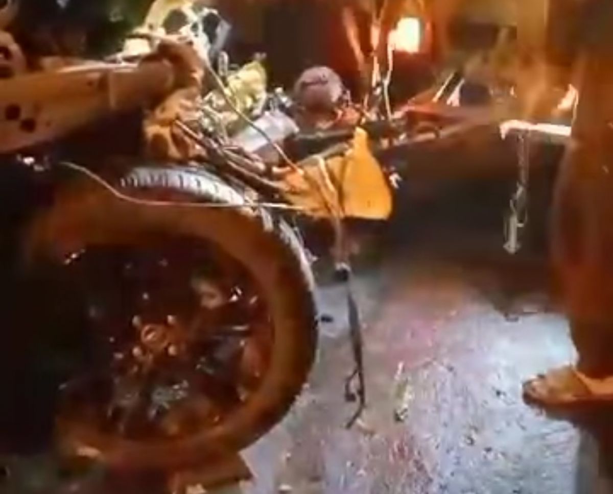 Tangkapan layar kecelakaan di Jalan Urip Sumoharjo, Kelurahan Banyudono Kecamatan Ponorogo.