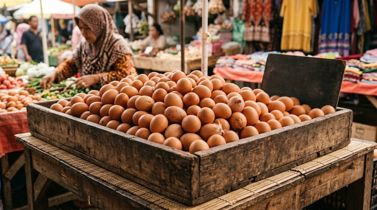 Ilustrasi telur. (Foto: Ilustrasi AI)