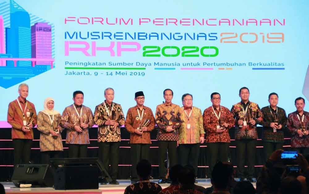 Acara Musyawarah Perencanaan Pembangunan Nasional (Musrenbangnas) di Hotel Shangrilla, Jakarta, Kamis (9/5/2019).