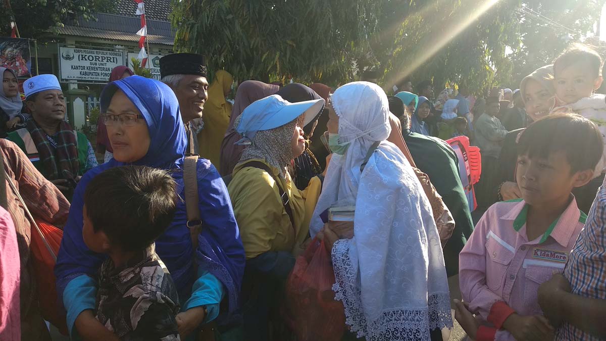 Jemaah haji Ponorogo saat tiba di Kantor Kemenag 