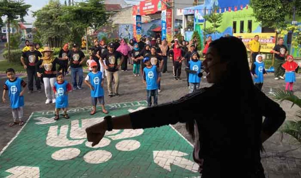 Pelaksanaan senam di Kampung Bebas Narkoba