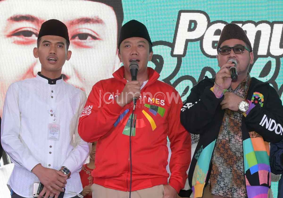 Menpora Imam Nahrawi pada acara Pemuda Bershalawat untuk Sukses Asian Games