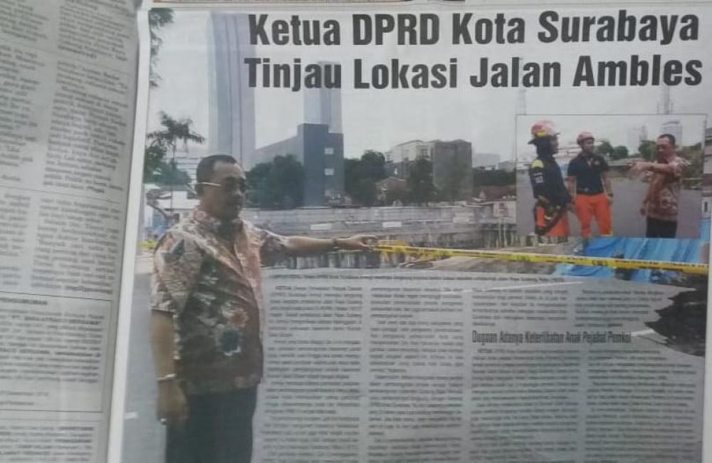 Salah satu media yang menayangkan pernyataan Ketua 
 DPRD Surabaya Armuji