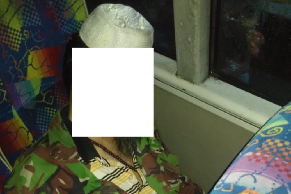 Korban Nur Cholis yang ditemukan tewas di dalam bus di terminal Bayuangga Probolinggo.