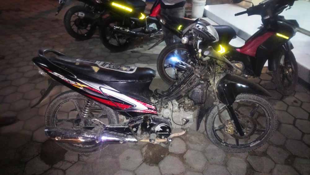 Barang bukti motor yang dicuri