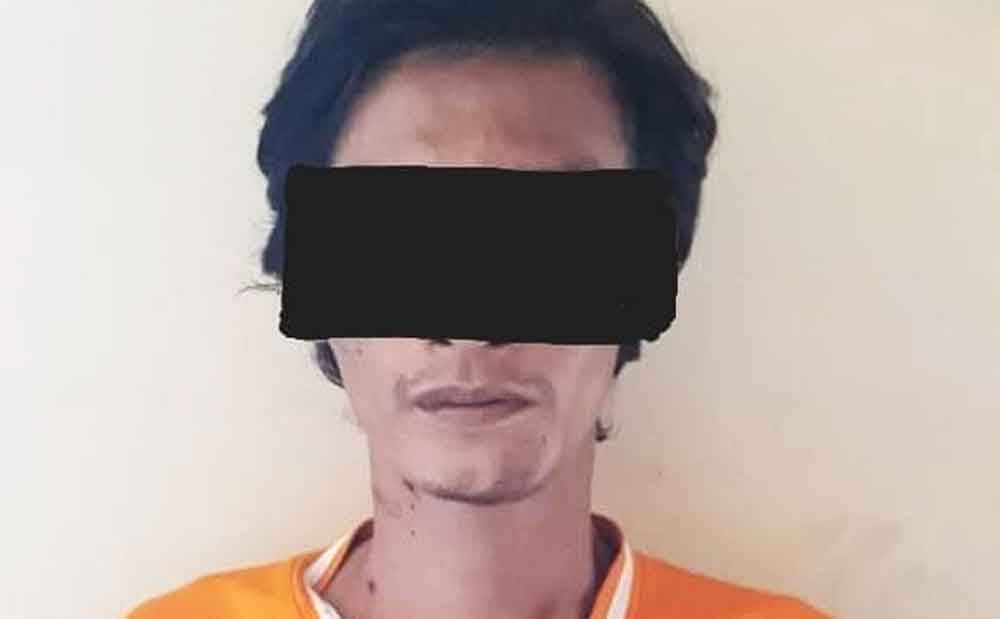 Tersangka saat di Mapolres Mojokerto