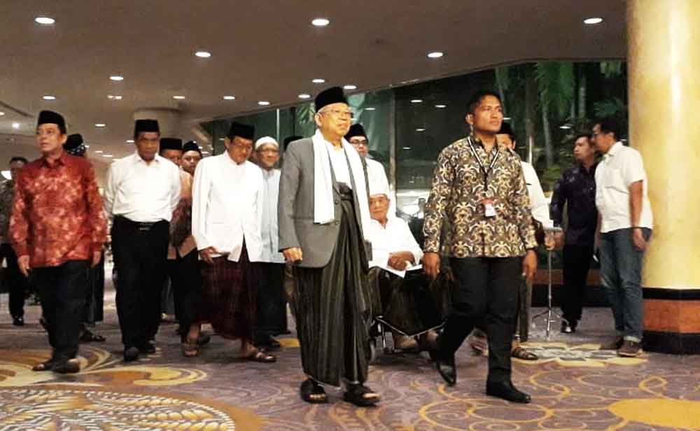 Cawapres Ma'ruf Amin saat di Hotel JW Mariott Surabaya