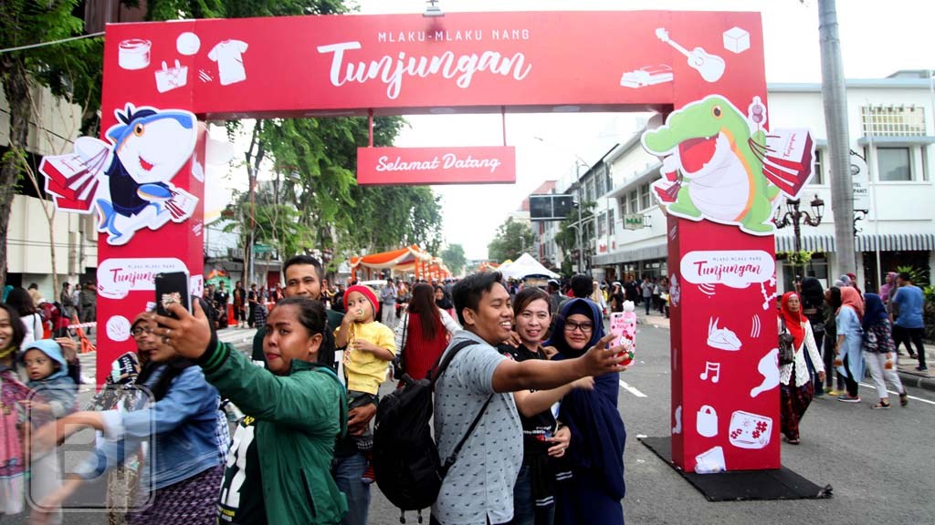 Warga saat di acara Mlaku-mlaku Nang Tunjungan/dok.jatimnow.com