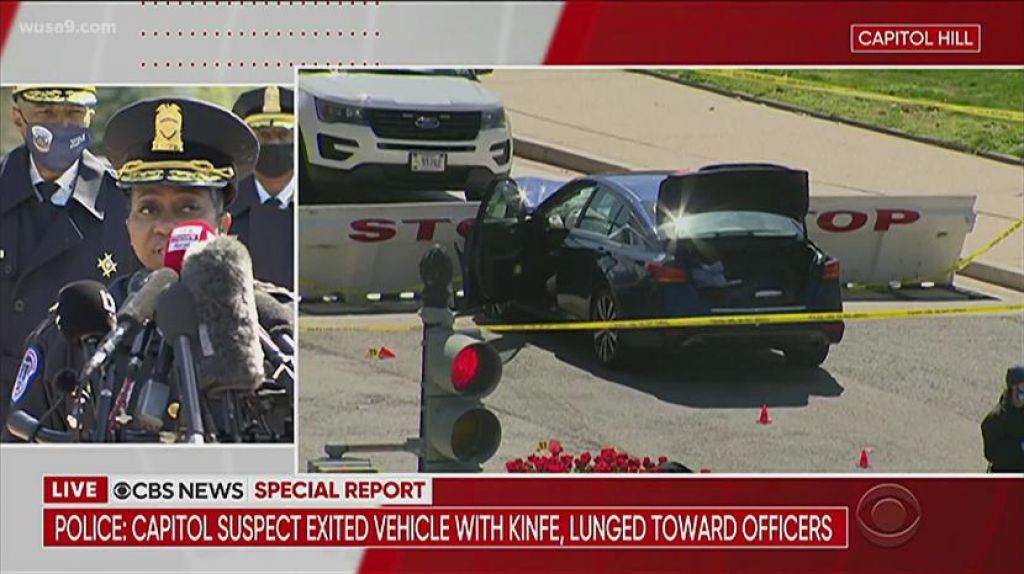 Mobil terobos gedung Capitol Amerika Serikat mengakibatkan 2 polisi tewas (Foto: France 24 via Republika)


