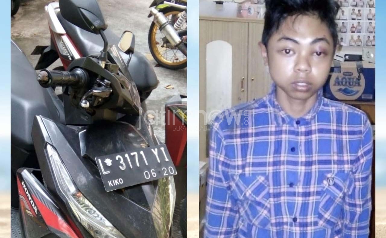 PE, salah satu pelaku perampasan dan motor yang berhasil disita./Foto: Narendra Bakrie.