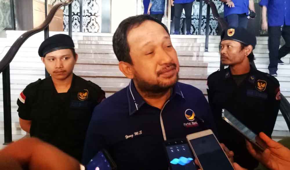 Ketua Badan Pemenangan Pemilu (Bapilu) Jawa Timur Partai NasDem, Ipong Muchlissoni saat di temui di Malang