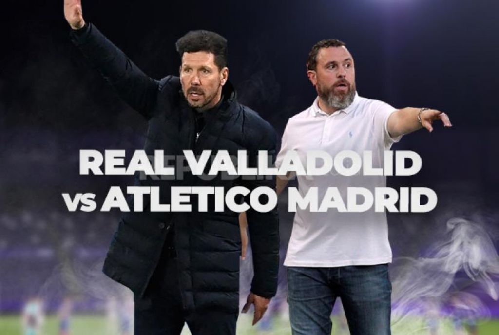 Pelatih Atletico Madrid Diego Simeone dan pelatih Real Valladolid Sergio Gonzalez Soriano (Foto: DOK REPUBLIKA)
