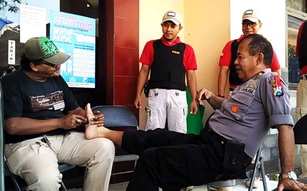 Layani Petugas Pemilu, Polisi di Pasuruan Terjunkan Tukang Pijat