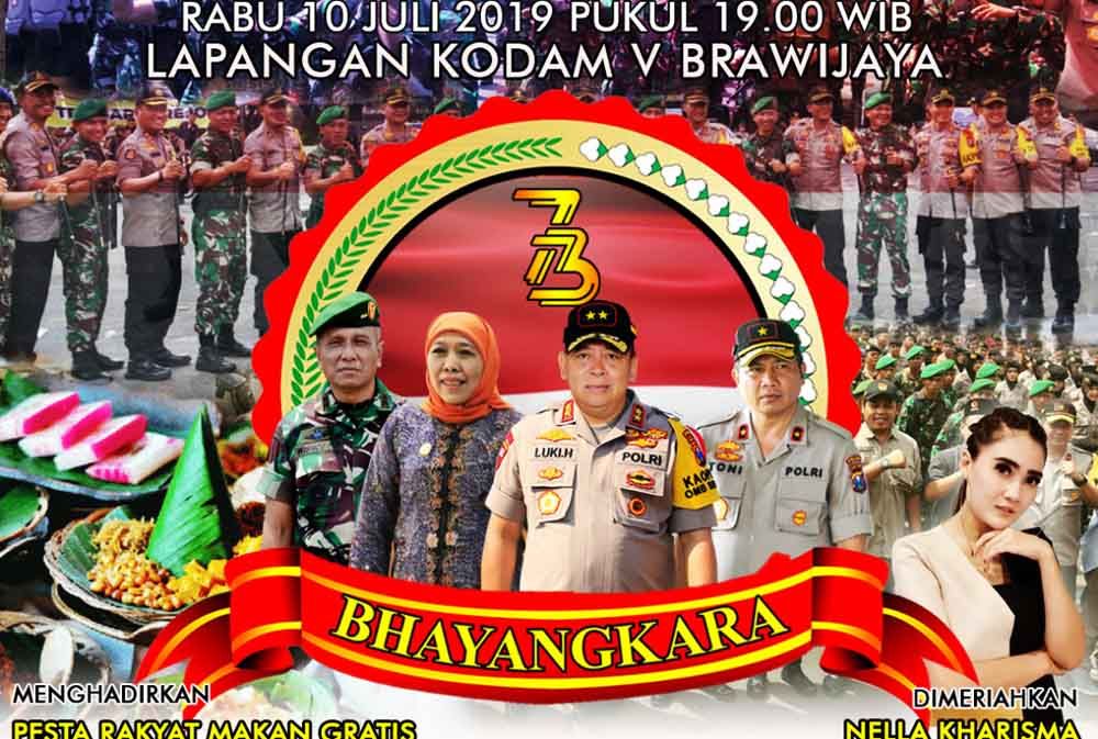 Poster acara pesta rakyat Hari Bhayaangkara di Surabaya