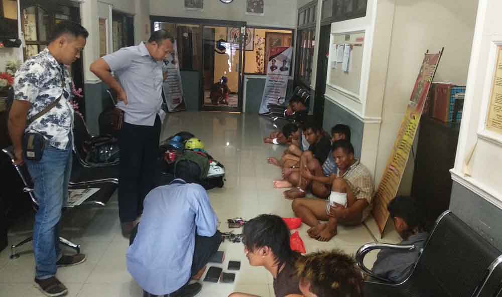 Komplotan ranmor saat diamankan di Mapolres Ponorogo