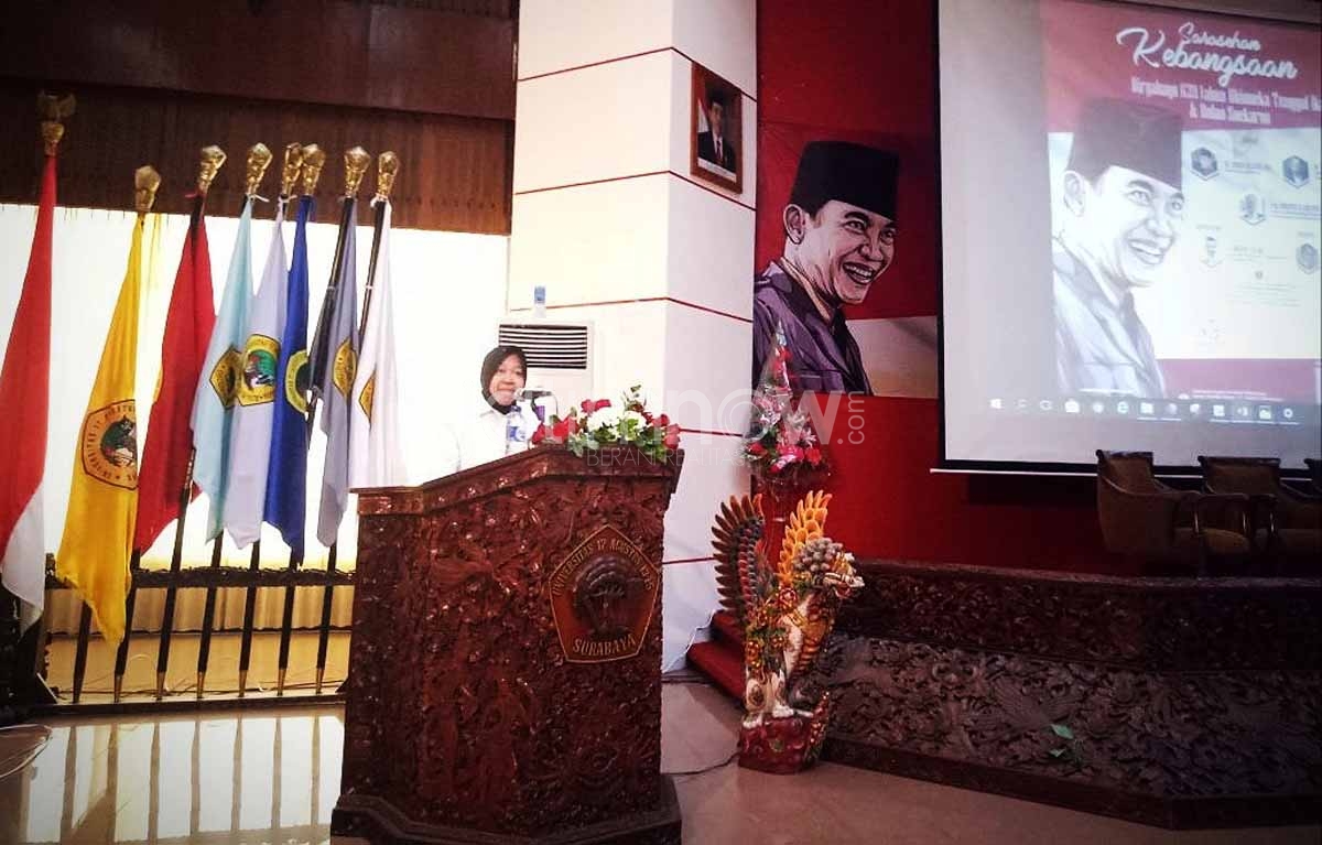 Wali Kota Risma pada acara sarasehan kebangsaan di Universitas 17 Agustus (Untag) Surabaya