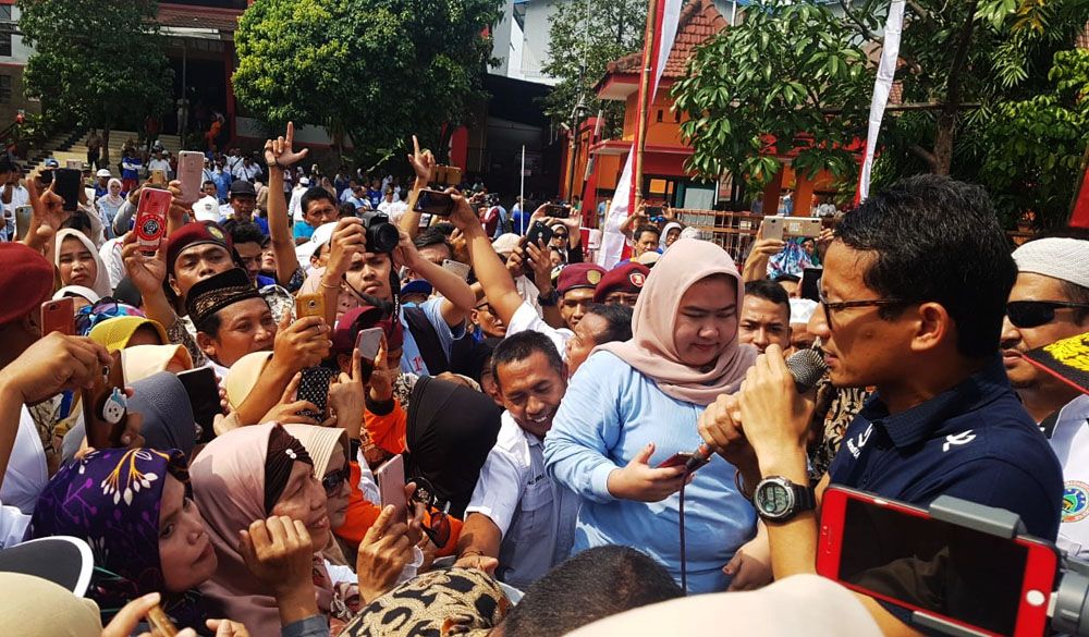 Cawapres Sandiaga Uno saat di Pasuruan