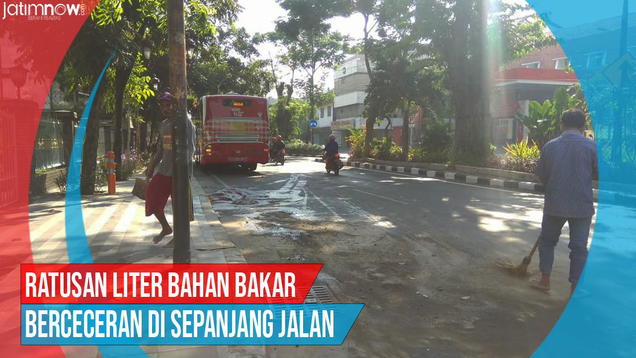 Video: Ratusan Liter Bahan Bakar Berceceran di Sepenjang Jalan