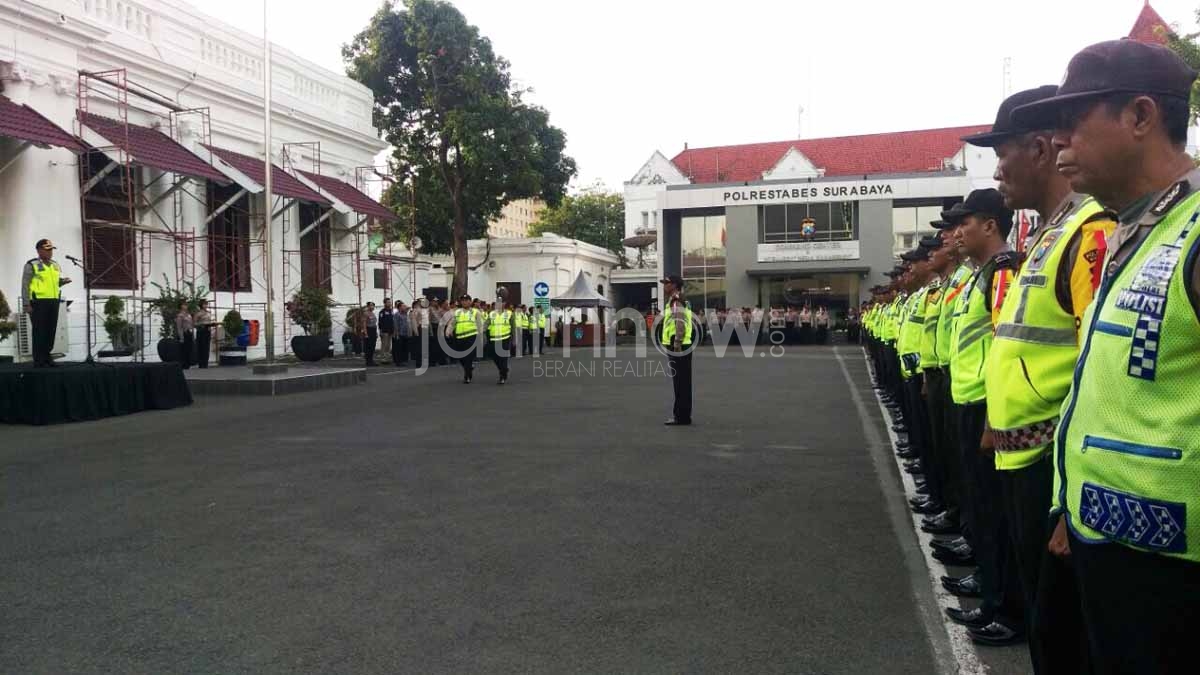 Apel pengamanan Pilgub Jatim di Mapolrestabes Surabaya
