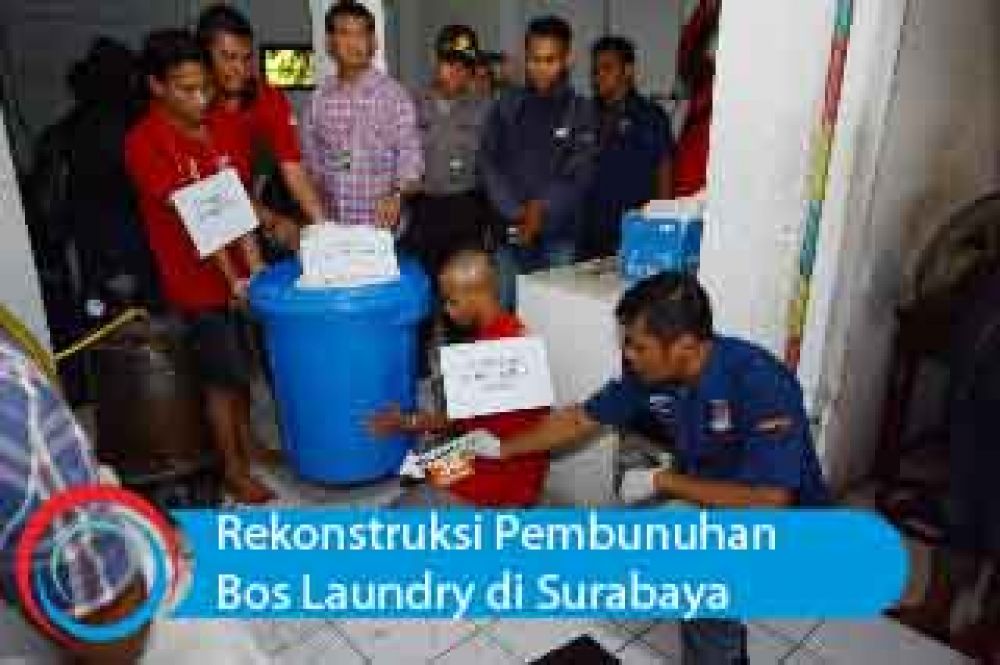 Video: Rekonstruksi Pembunuhan Bos Laundry di Surabaya