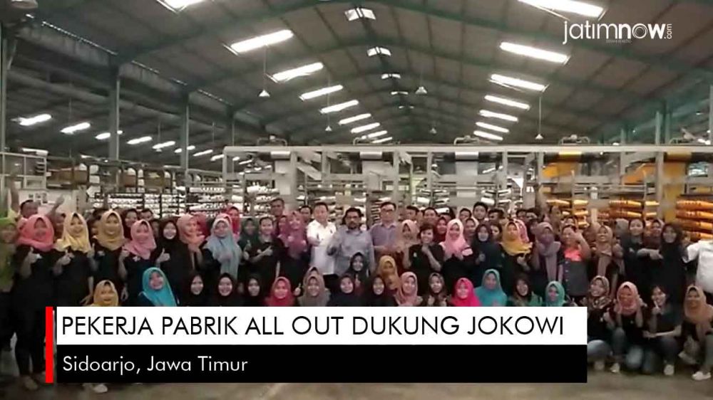 Video: Pekerja Pabrik di Sidoarjo All Out Dukung Jokowi