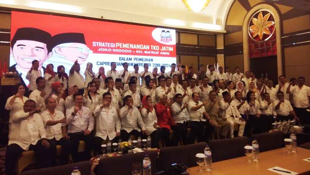 Rapat Tim Kampanye Daerah (TKD) pasangan Jokowi-Ma'ruf di Hotel Wyndham Surabaya, Selasa (25/9/2018)