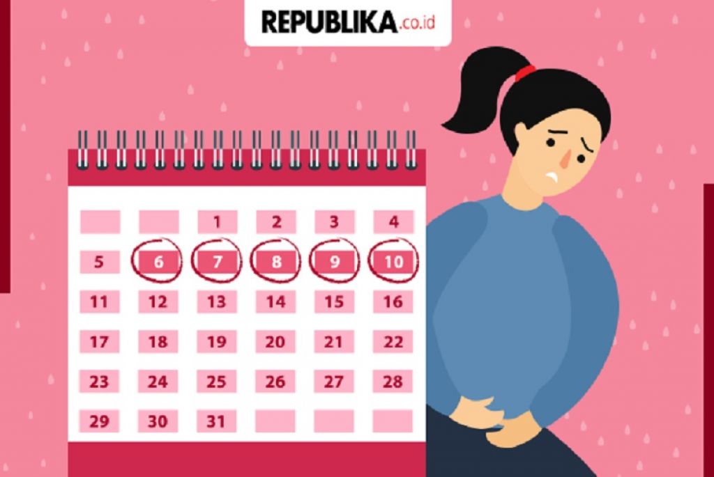 Ilustrasi perempuan menstruasi/Republika