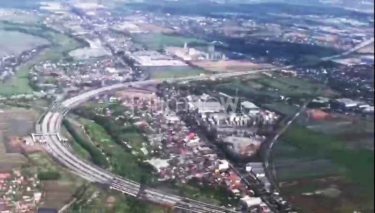 Foto udara tol Porong-Pandaan saat dipantau oleh Kapolda Jatim Irjen Pol Machfud Arifin