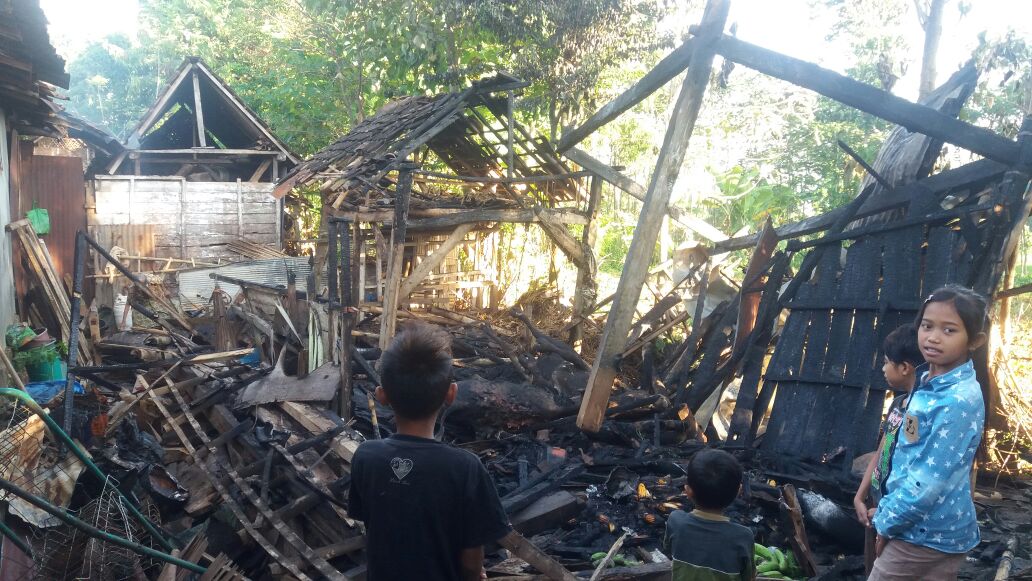 Kandang milik Sumiati yang terbakar