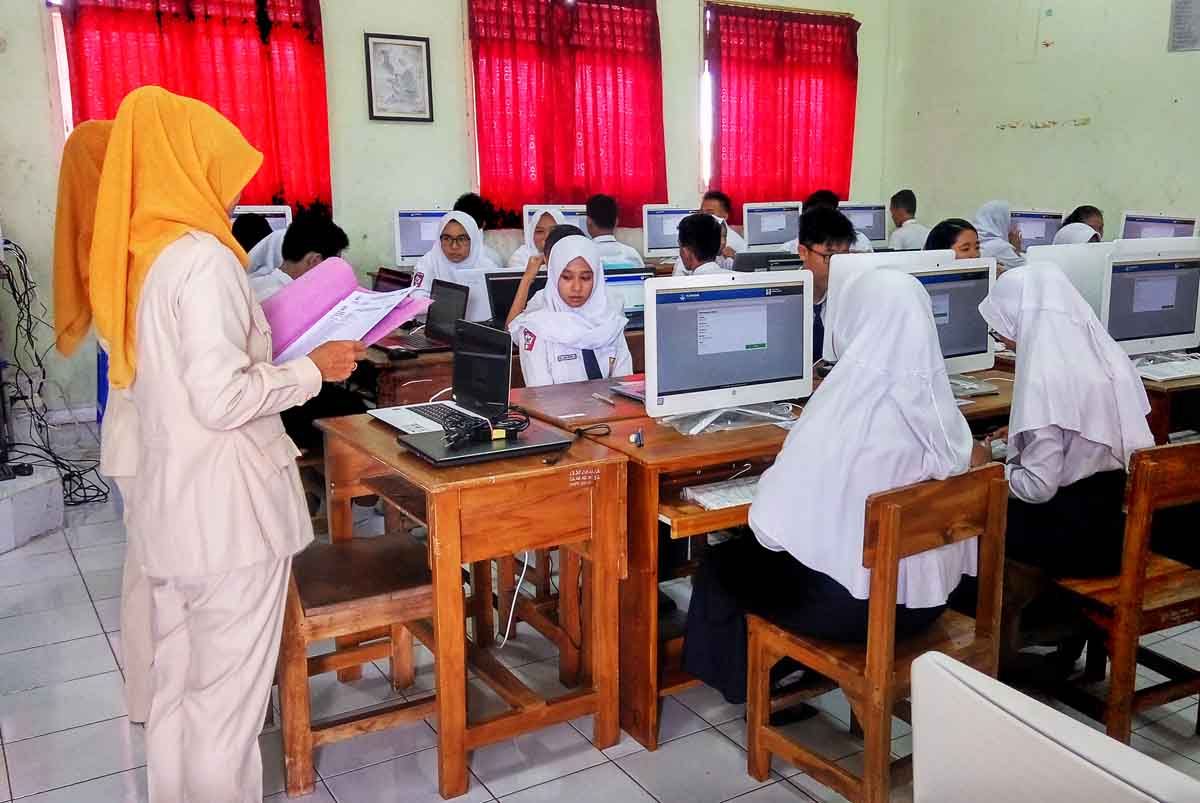 Sausana UNBK di SMPN 1 Kota Blitar.