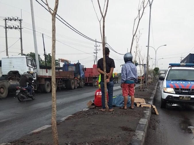 Kondisi jasad Djul Karim sebelum dievakuasi petugas. 