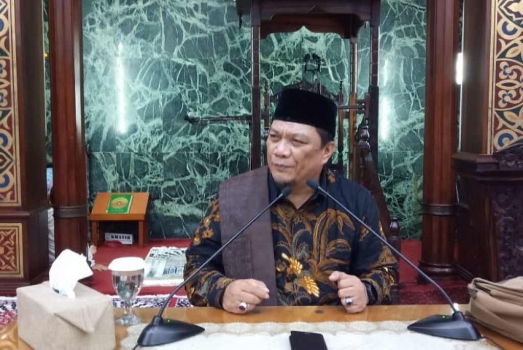 Ustaz Yahya Waloni mengisi silaturahim sekaligus tarhib Ramadhan yang diadakan oleh Paguyuban Mualaf Masjid Agung Sunda Kelapa. Foto: Dok MASK via Republika.