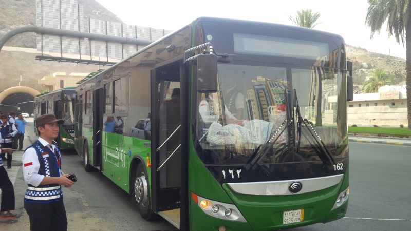 Bus shalawat yang beroperasi untuk jemaah haji./foto: Istimewa.