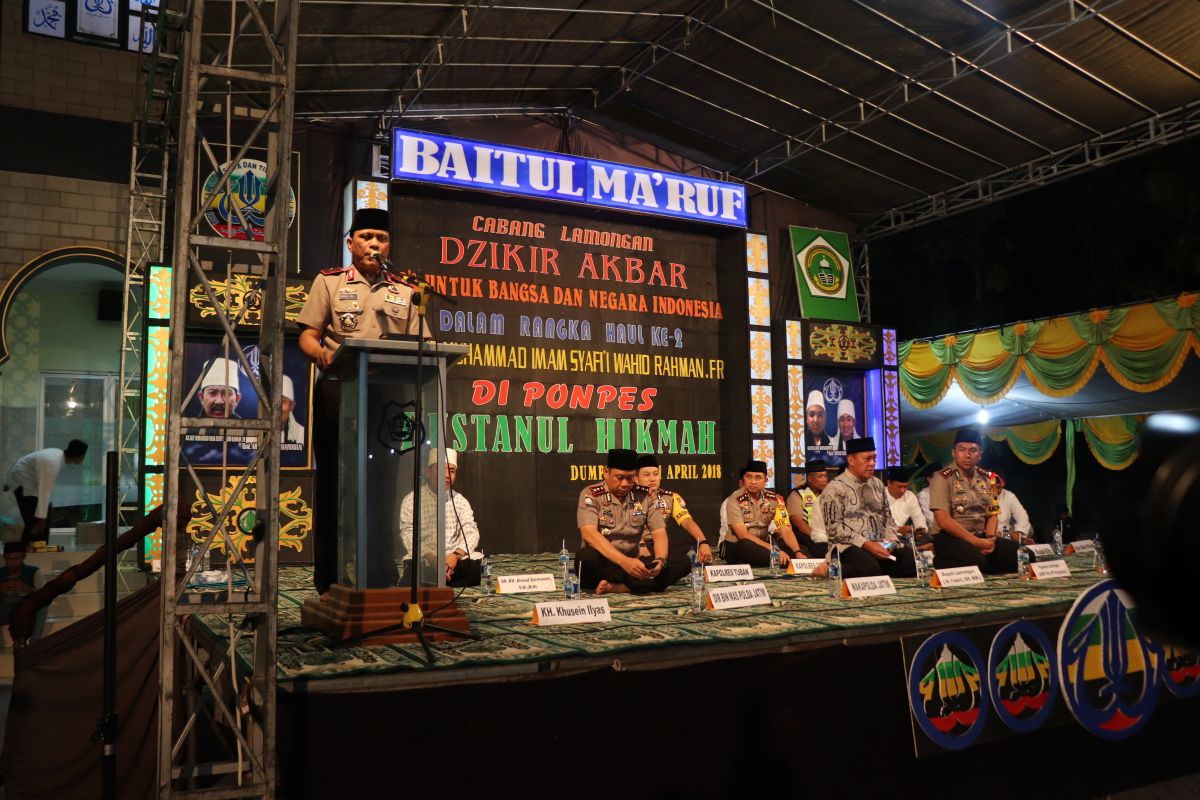 Wakapolda sambutan di acara Dzikir Akbar.